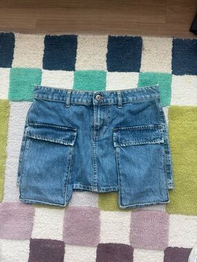 3x1 Denim Mini Skirt in Medium Blue
